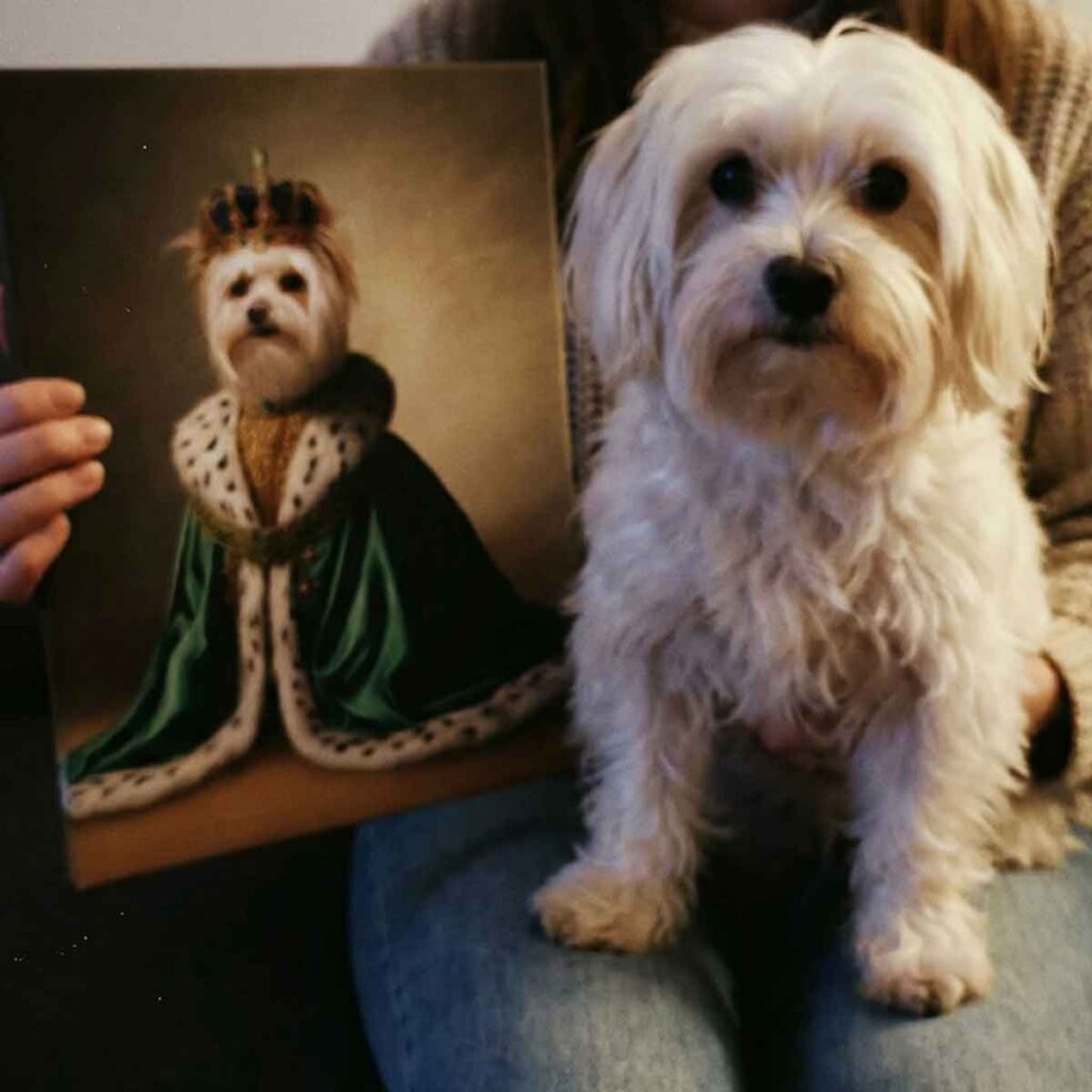 zöld palástos uralkodó portré vakrámázott vászonkép