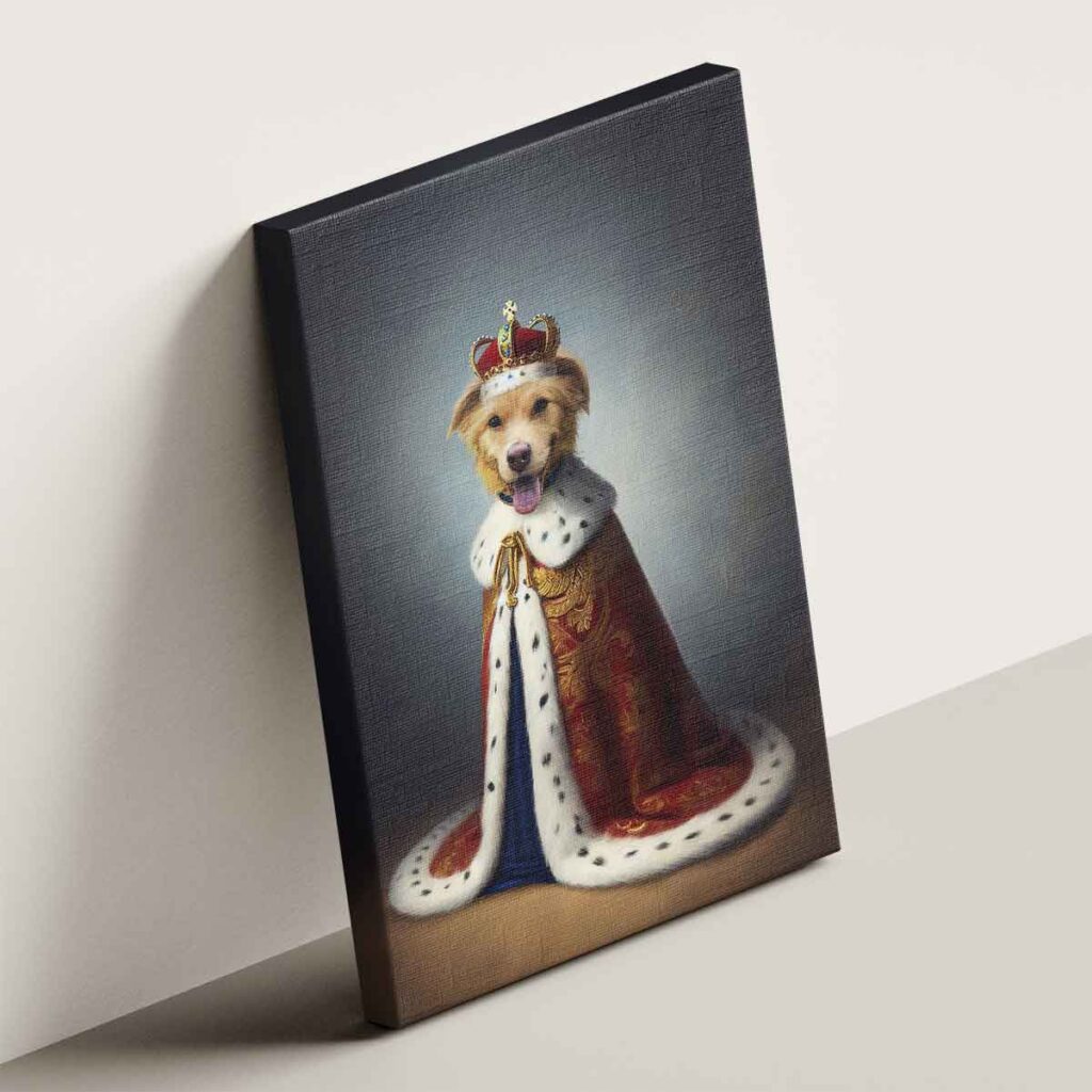 bíbor palástos uralkodó portré vakrámázott vászonkép (másolat)